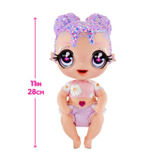 MGA Glitter Babyz Lila Wildboom bath color-change—hair shifts hue when washed