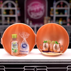 MGA's Miniverse Make It Mini Happy Hour mini shaker bottle and shot glasses for collectors and display setups.
