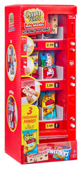 Close-up of the teal MGA's Miniverse vending machine highlighting interactive dispensing mechanism