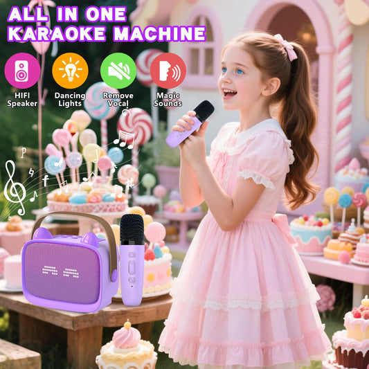 MgaoLo mini karaoke duo mics setup for duet singing and family fun
