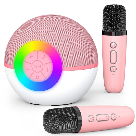 MgaoLo mini karaoke machine pink for portable family sing-alongs.