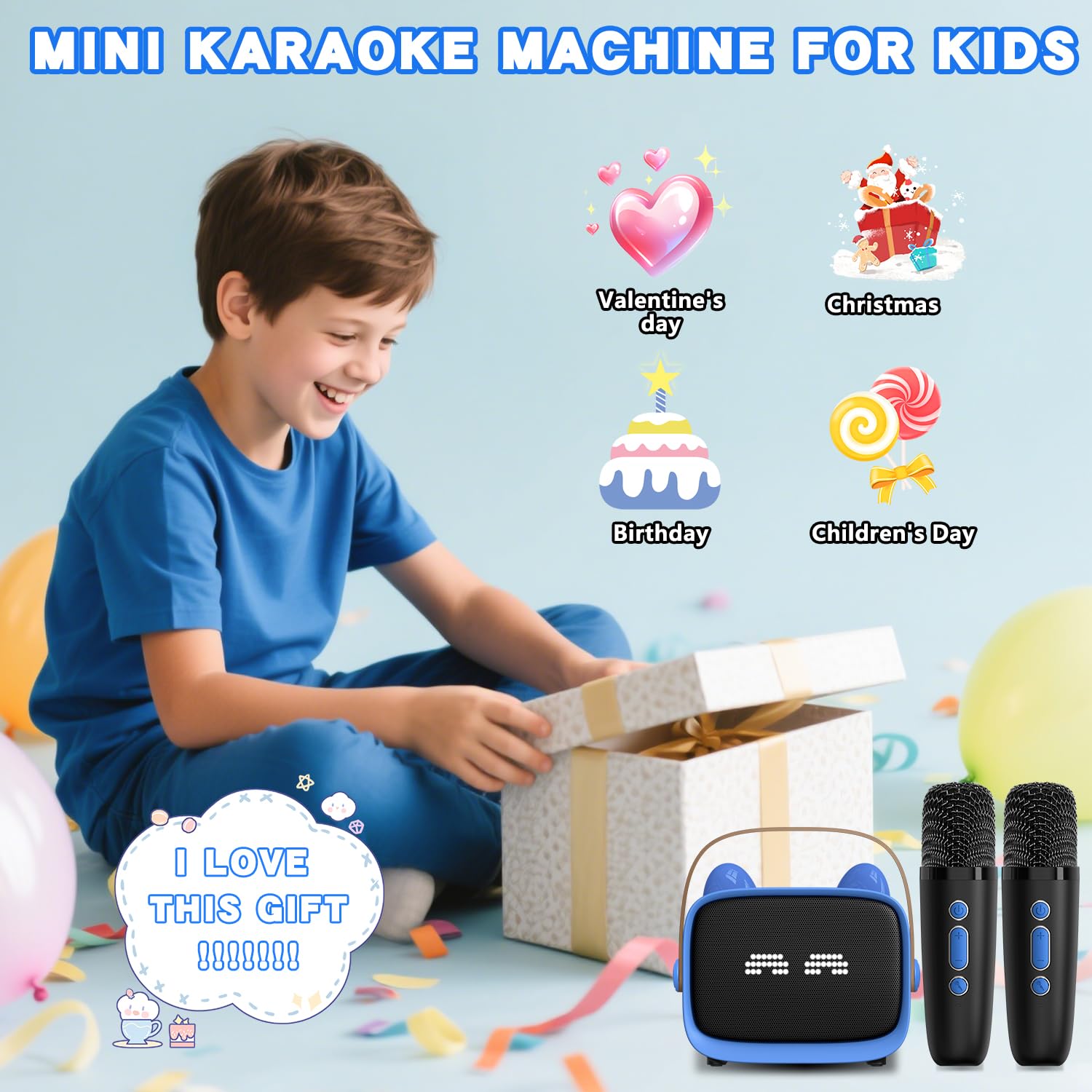 Mgaolo portable design lets kids sing indoors, outdoors, or on the go.