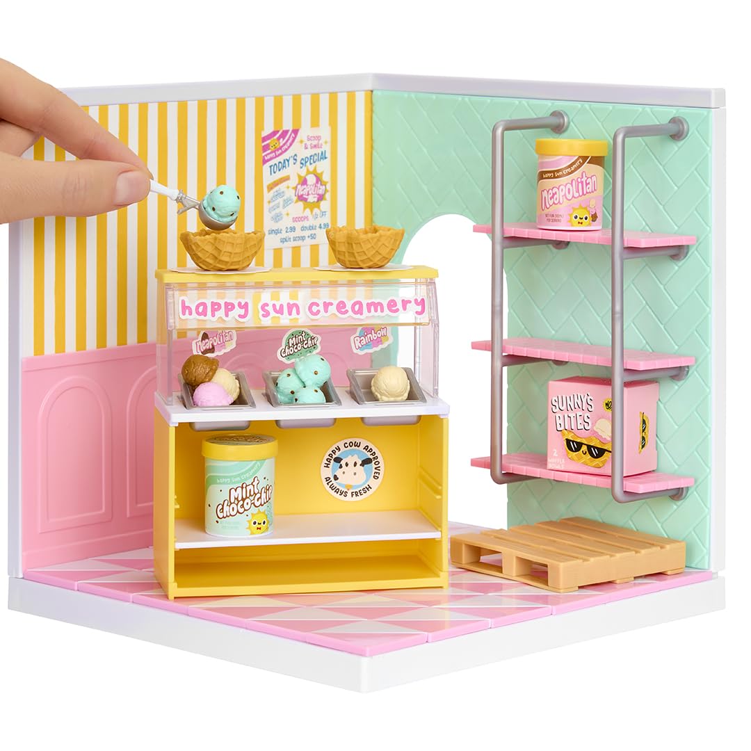 MGA's Miniverse ice cream shop furniture piece offers a focal prop.