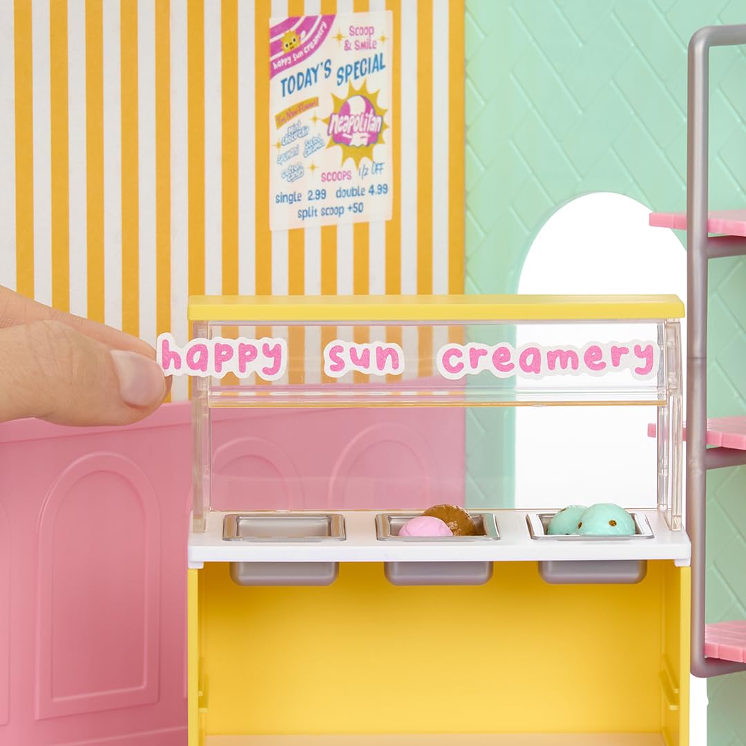 MGA's Miniverse ice cream shop tiling enhances mini bakery layouts.