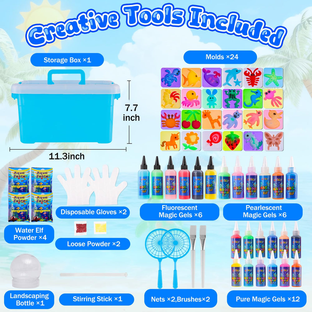 MGparty Magic Water Elf Kit molds showcase unicorns and dolphins for creative crafts