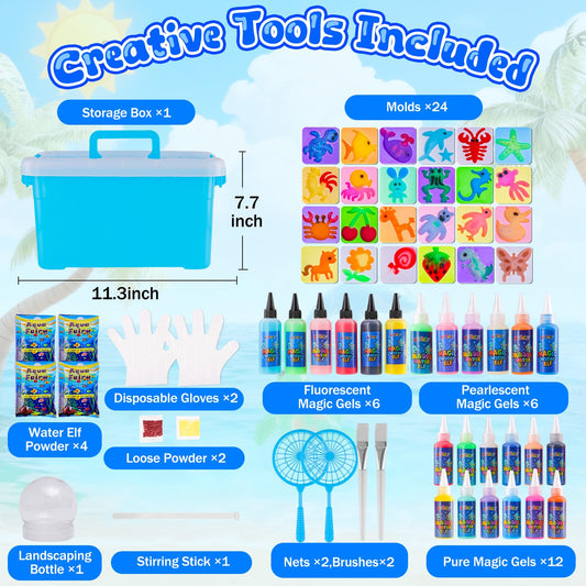 MGparty Magic Water Elf Kit molds showcase unicorns and dolphins for creative crafts