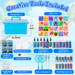 MGparty Magic Water Elf Kit molds showcase unicorns and dolphins for creative crafts