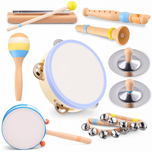 MGparty Montessori wooden drum for toddlers promotes rhythm and sensory exploration during play.