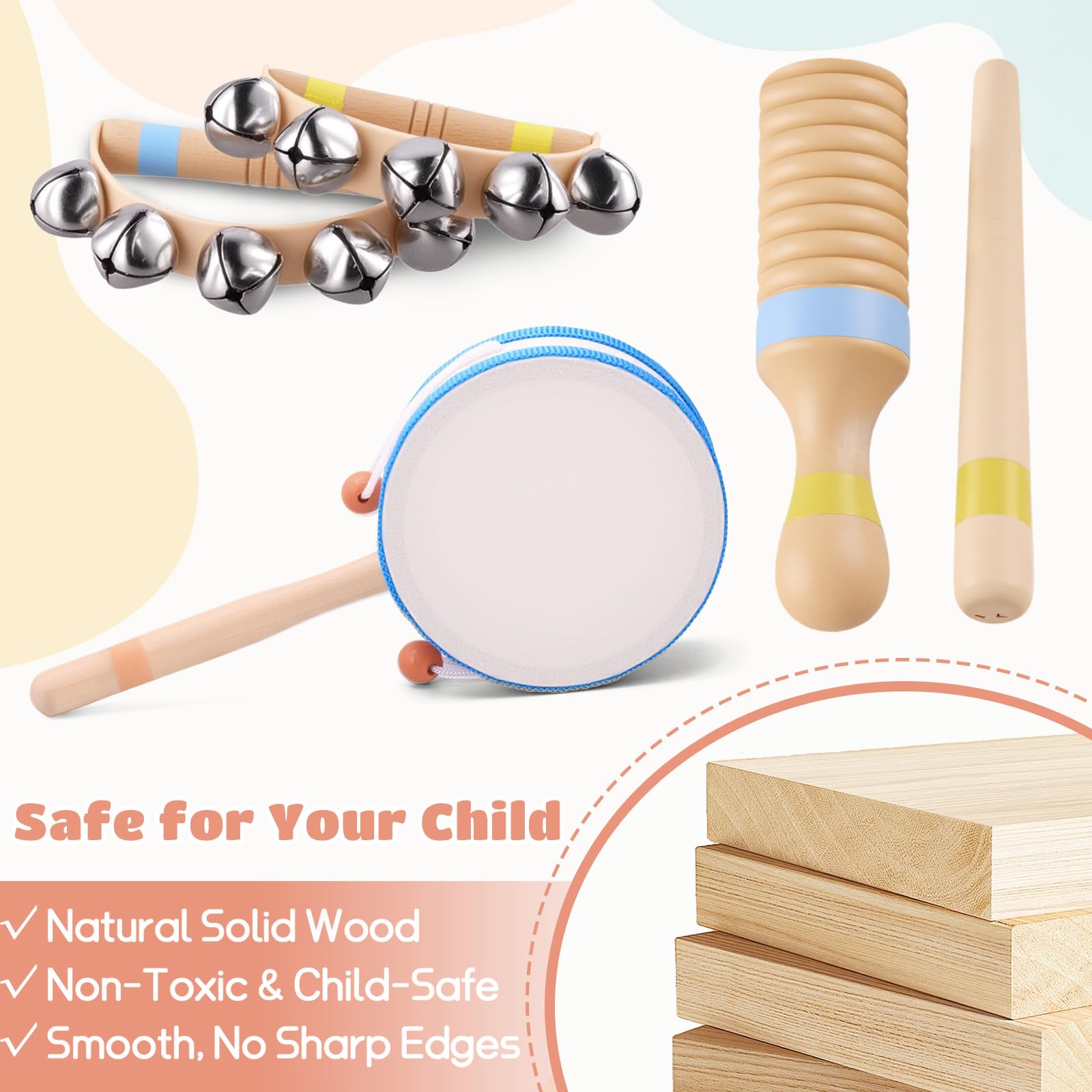 MGparty toddler clarinet invites auditory discovery with a sturdy wooden body.