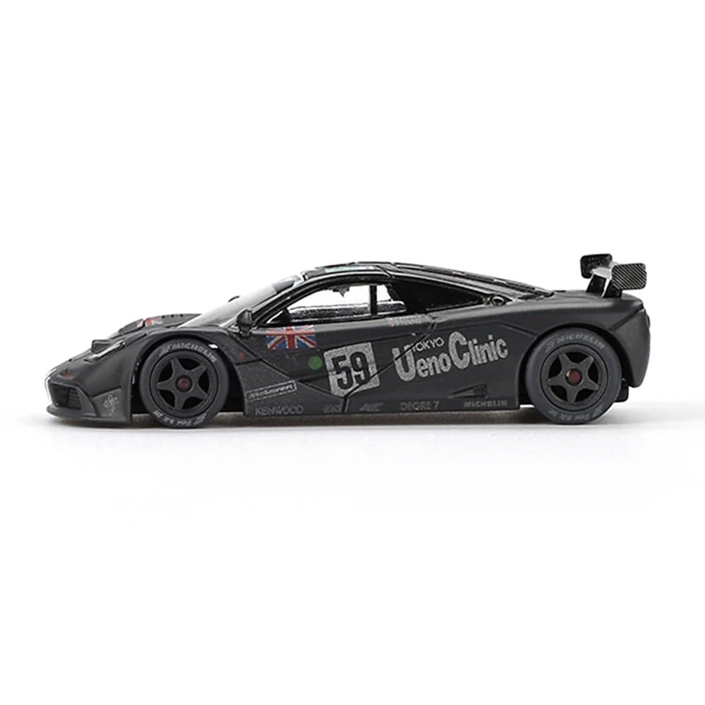 MGT00870 diecast McLaren F1 GTR weathered rear view, highlights post-race character.
