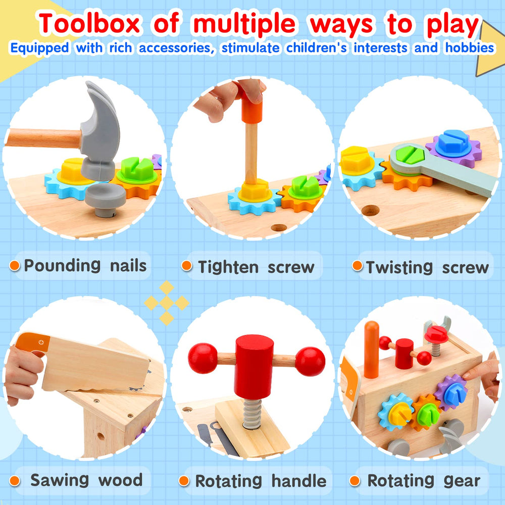 Mgtfbg Kids Tool Set hammer encourages pretend building with kid‑friendly edges.