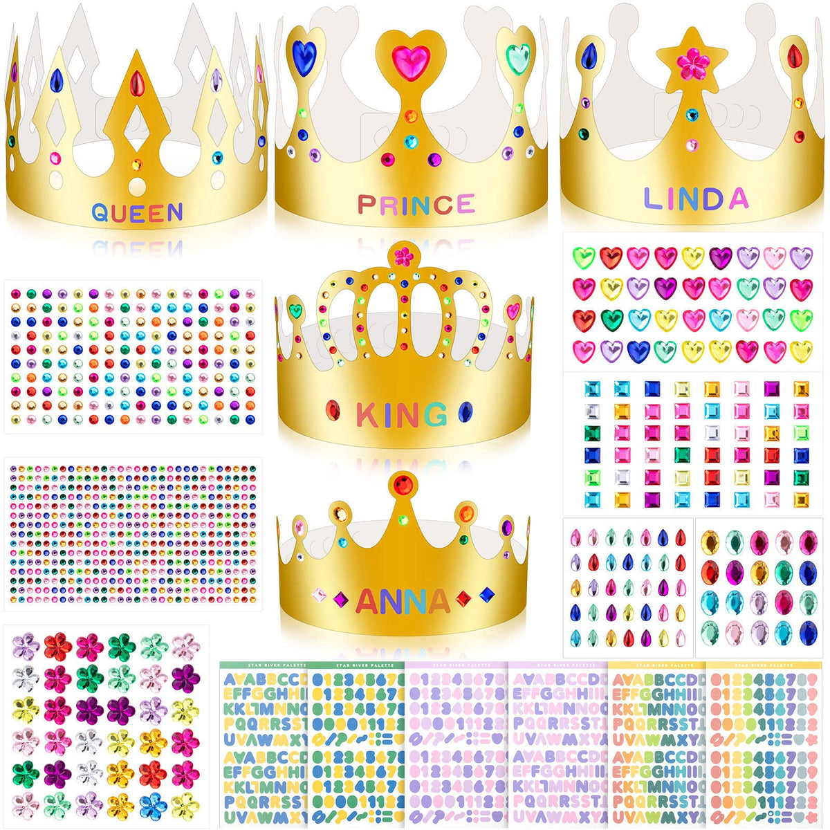 MGZTTHW gold crowns pack with 25 pieces, ideal for quick party decorating.