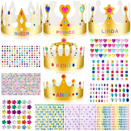 MGZTTHW gold crowns pack with 25 pieces, ideal for quick party decorating.
