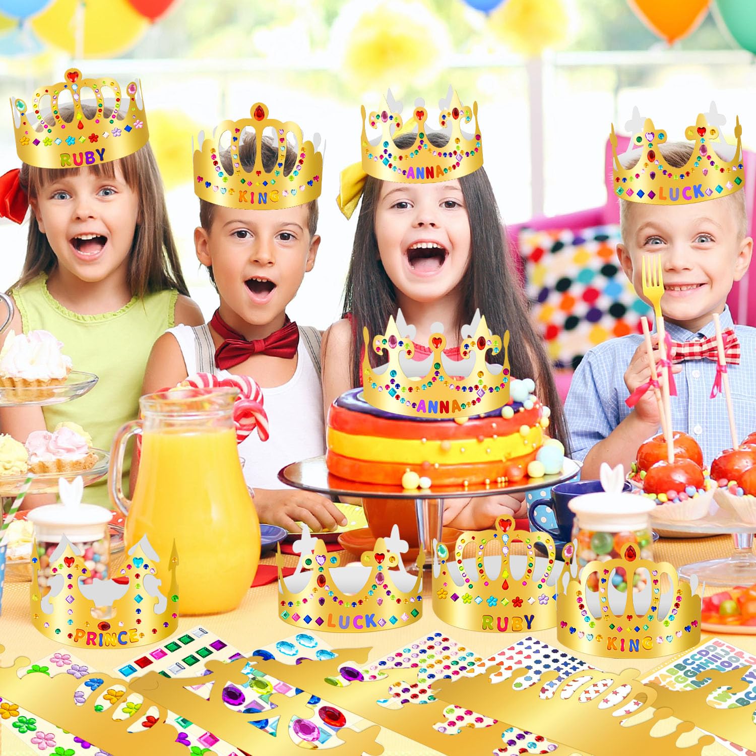MGZTTHW self-adhesive stickers for crowns with gems and letters