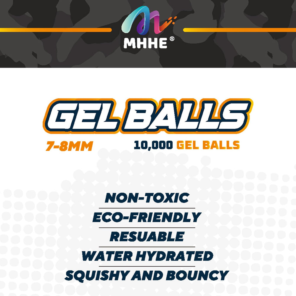 MHHE compatible gel balls work with standard blasters for easy replacement.