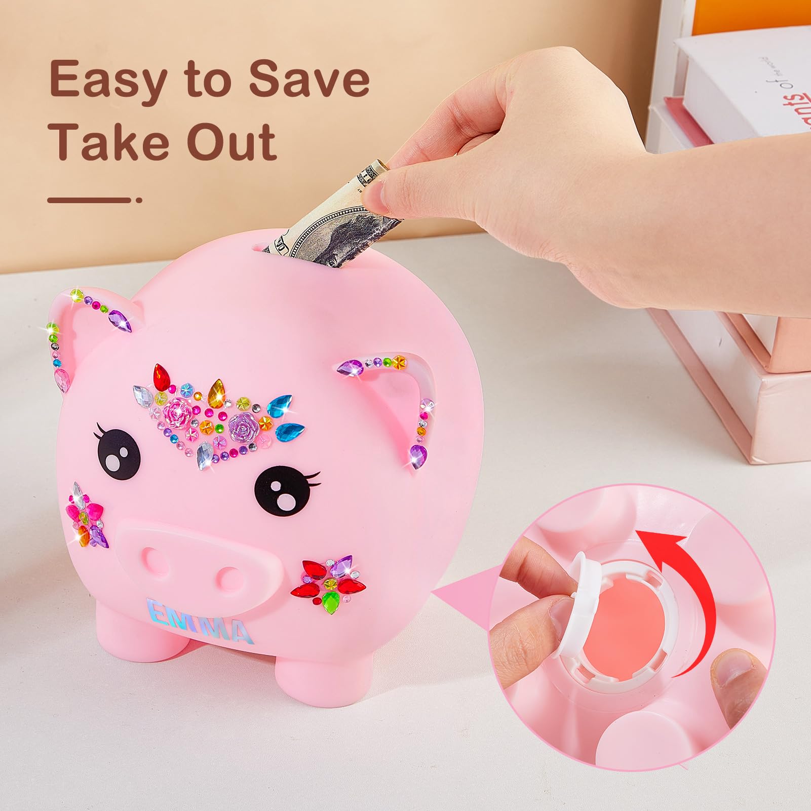 MHJY large capacity piggy bank holds over 500 coins for growing savings