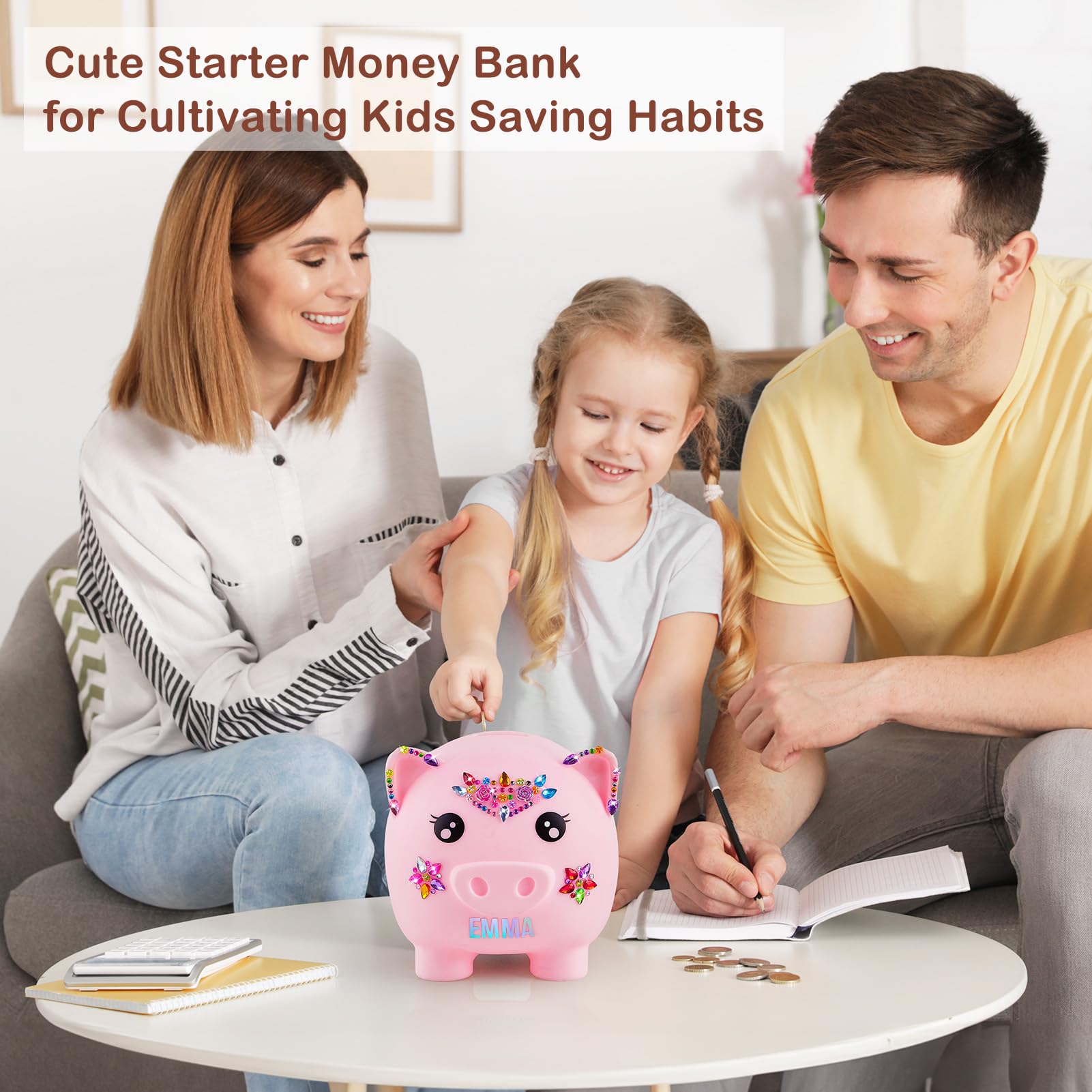 MHJY rotocast resin piggy bank emphasizing durability for kids