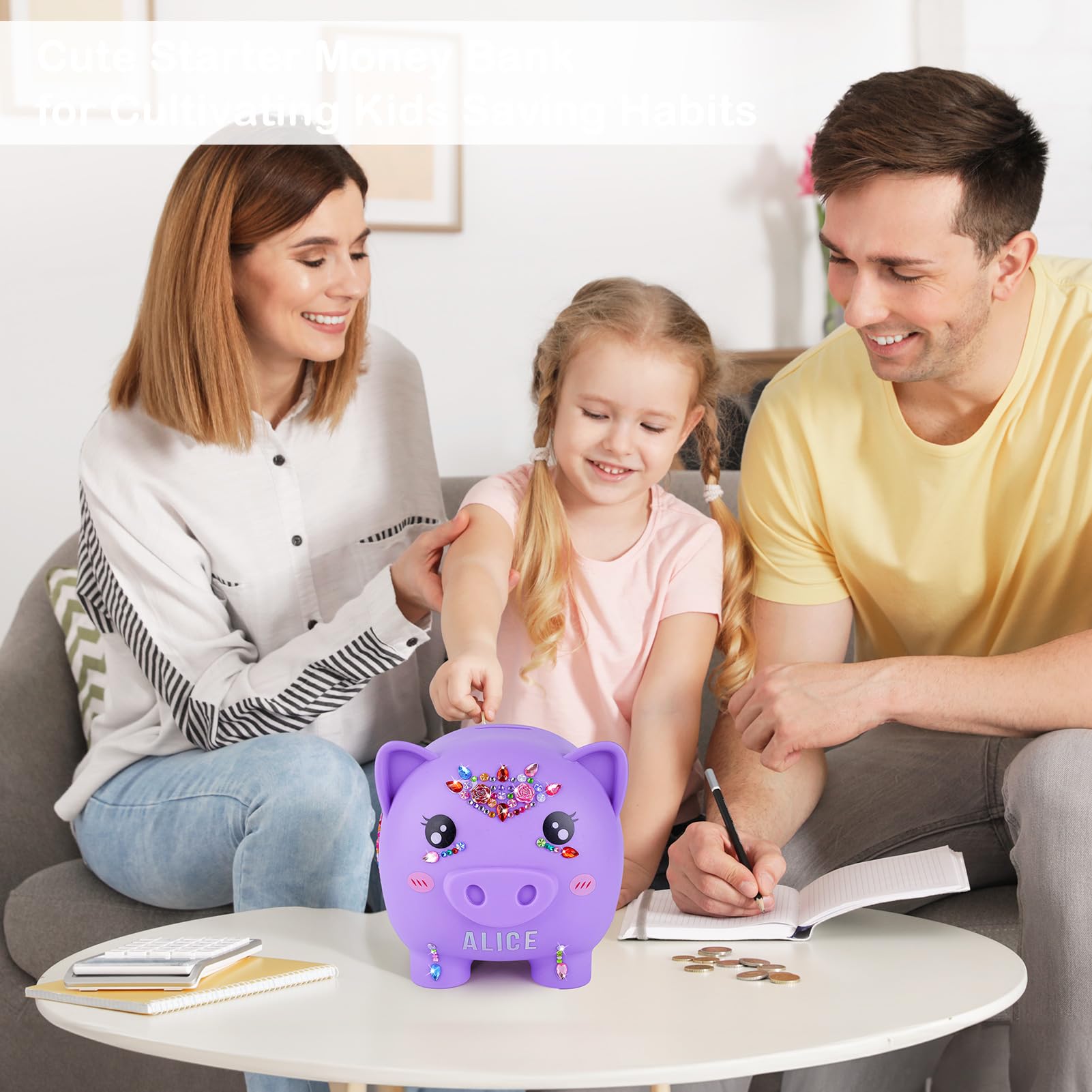 MHJY large-capacity piggy bank holds hundreds of coins for growing savers.