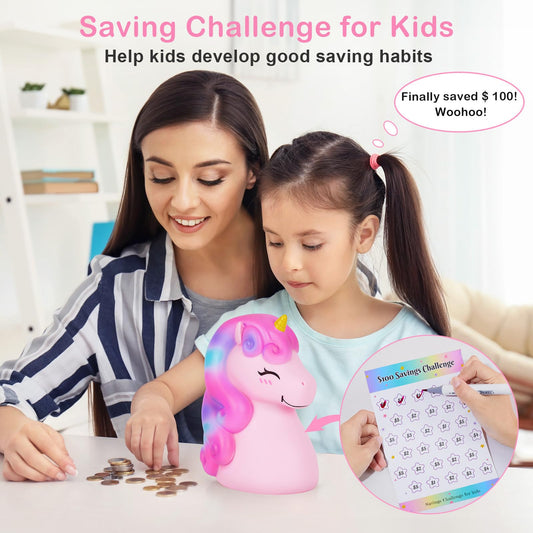 MHJY piggy bank stickers DIY kit with rhinestones and letters for personalization