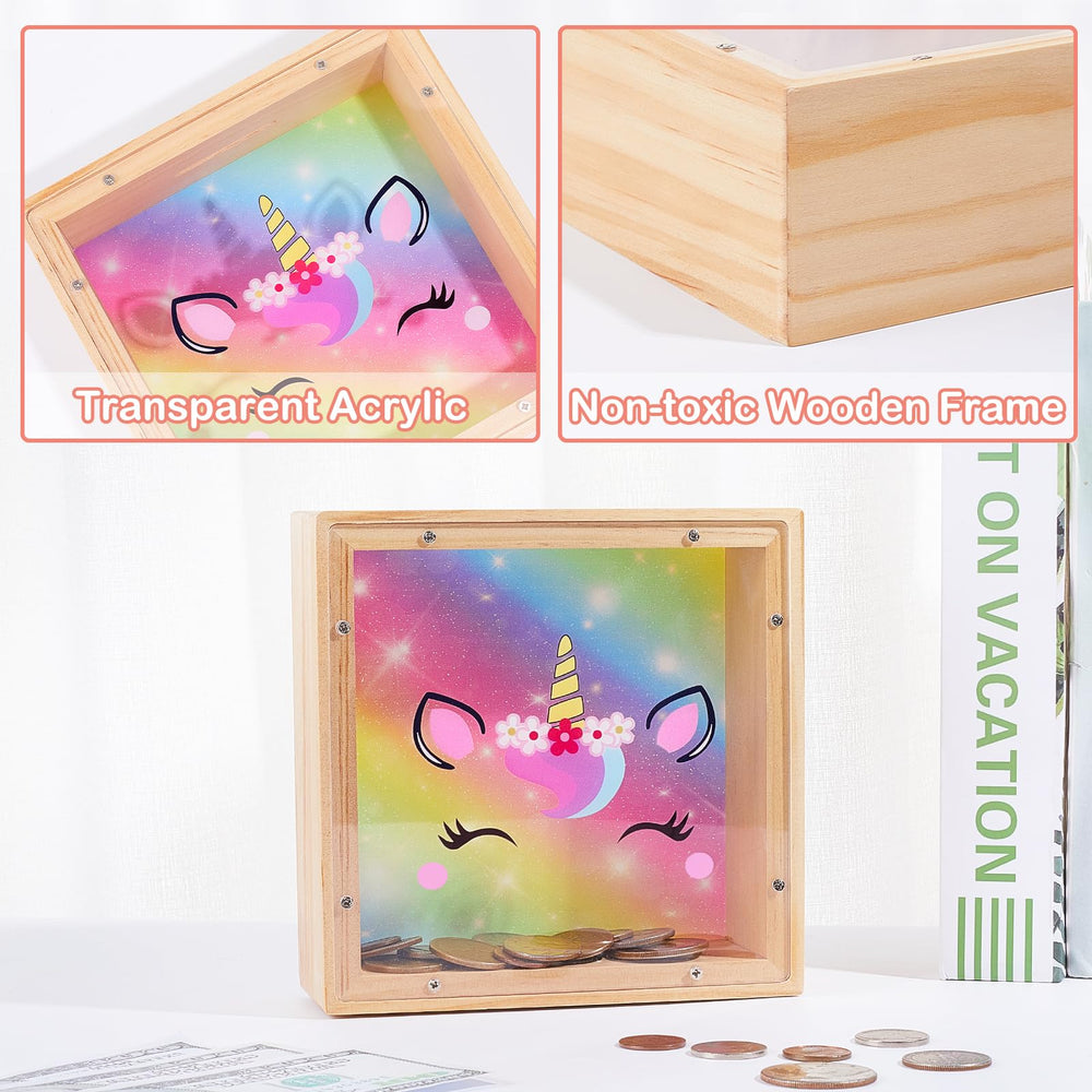 Colorful dinosaur pattern piggy bank doubles as room decor