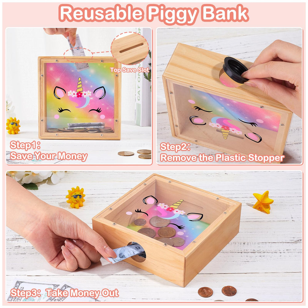 Transparent acrylic board shows savings growth to motivate kids