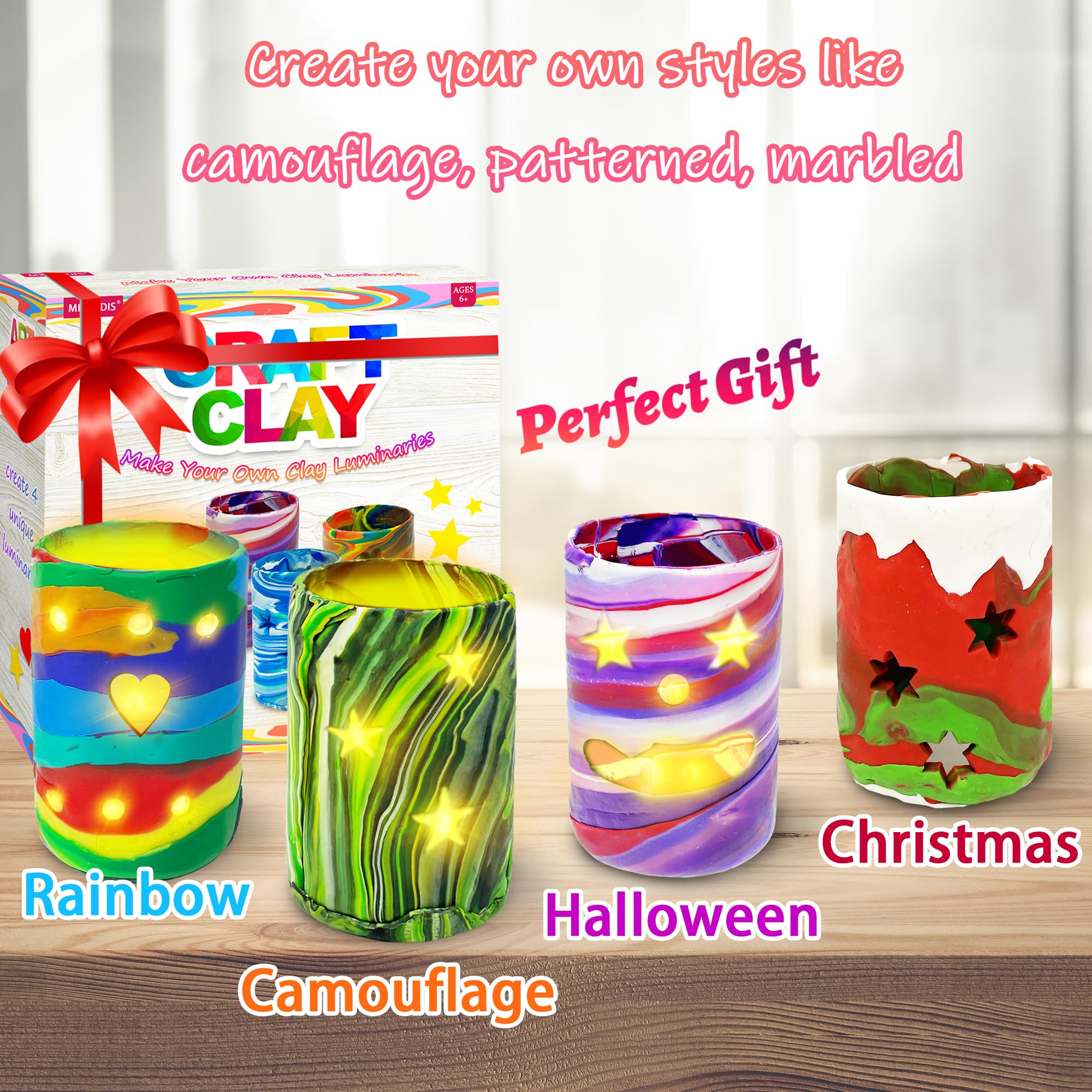 MHMYDIS decorative clay luminaries for room decor or gifts
