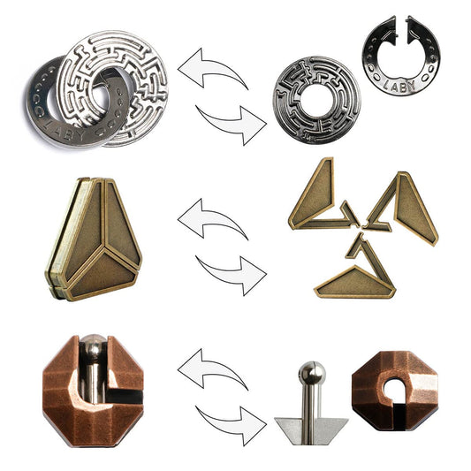 MHY cast puzzle game toy detailed design highlights durable metal construction