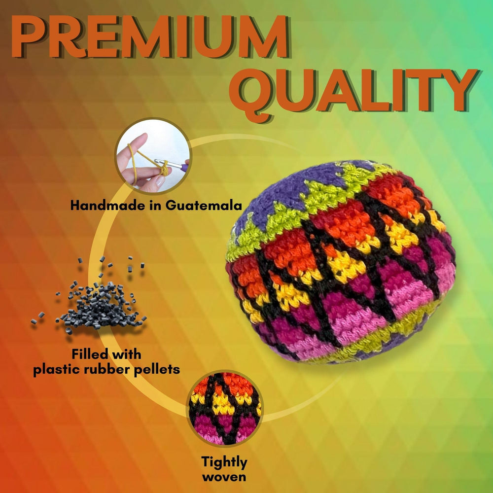 Mia Jewel footbag handmade-guatemalan-craft showcases unique artisan quality.