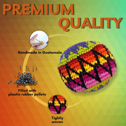 Mia Jewel footbag handmade-guatemalan-craft showcases unique artisan quality.