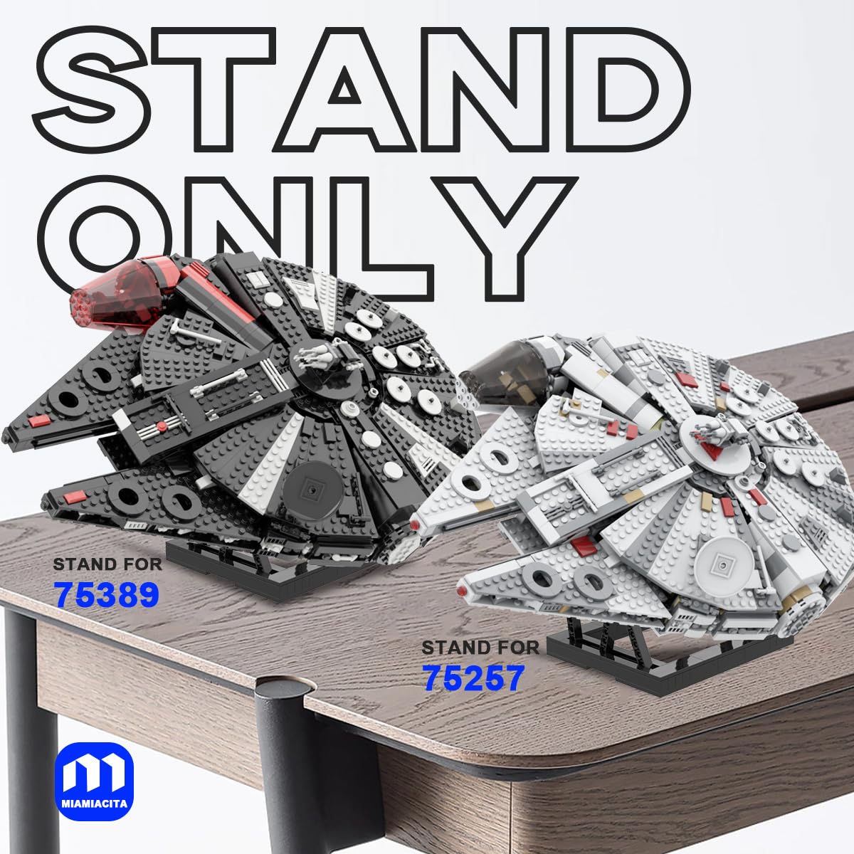MiamiAcita upgraded bracket for The Dark Falcon 75389 adds stability during display.