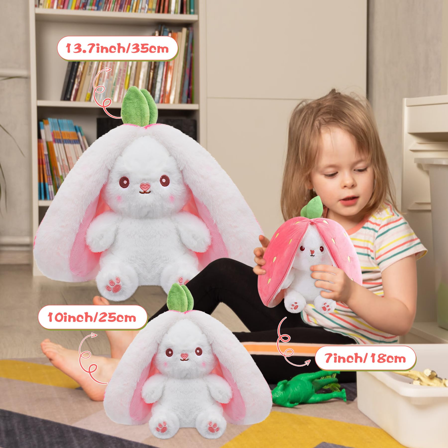 MIAODAM Travel-friendly bunny plush, perfect for on-the-go comfort.