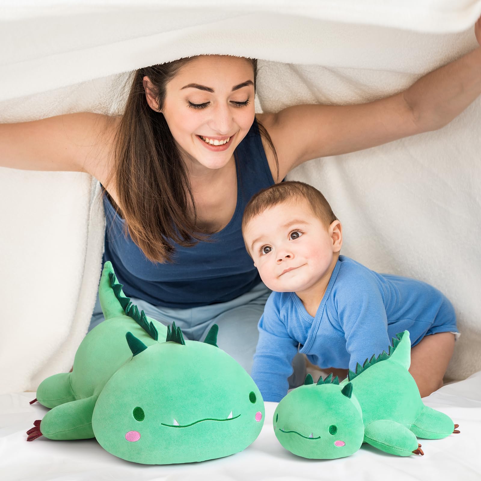 MIAOHAHA vacuum-packaged dinosaur plush, fluff up after unboxing.