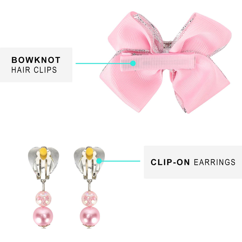 Mibasies bow hair clip paired with purse for coordinated outfits