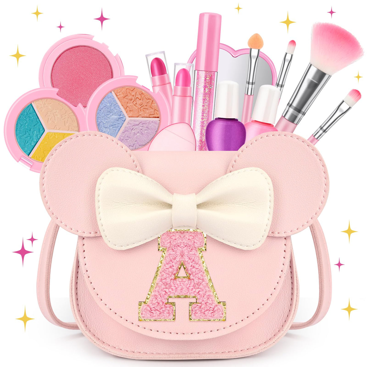 Mibasies kids makeup purse front view with mouse ears for playful dress-up
