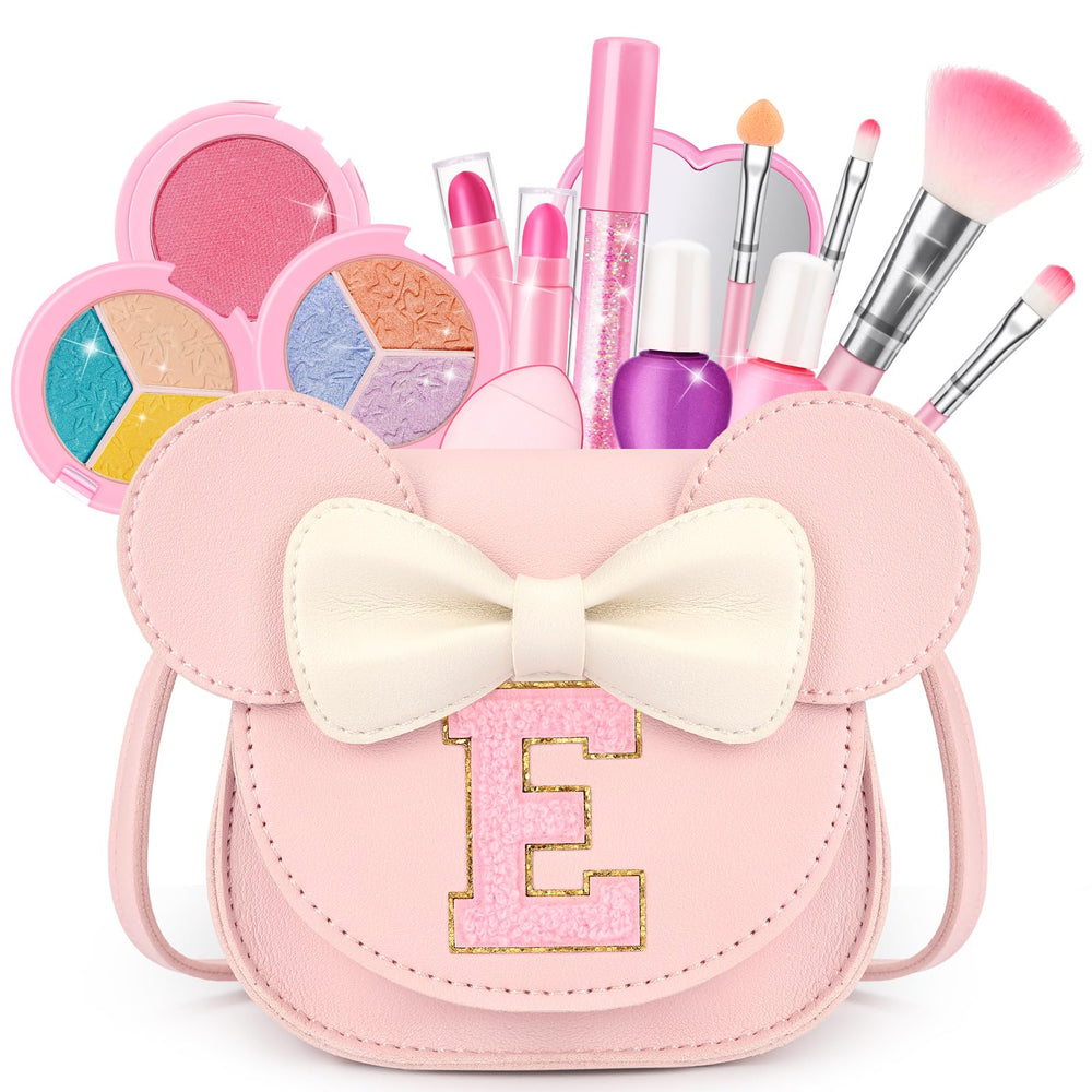 Mibasies kids makeup purse with mouse ears for portable pretend play and storage.