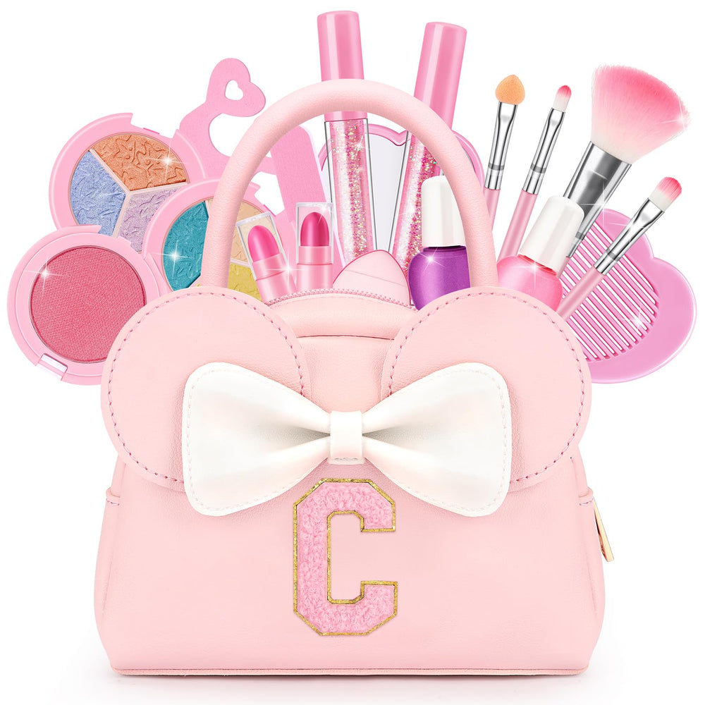 Mibasies kids real makeup kit purse open for imaginative play