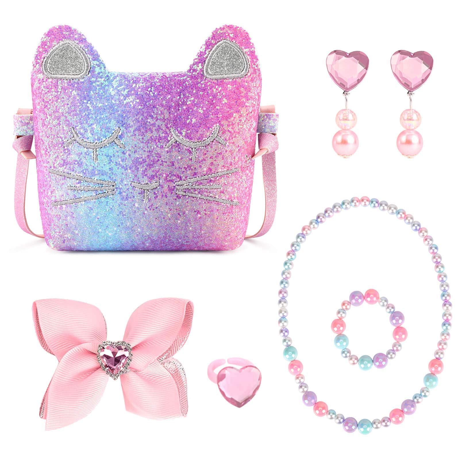 Mibasies purse with jewelry set included for dress-up fun