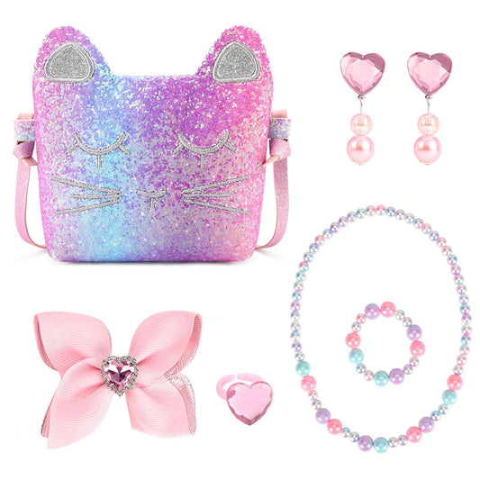 Mibasies purse with jewelry set included for dress-up fun