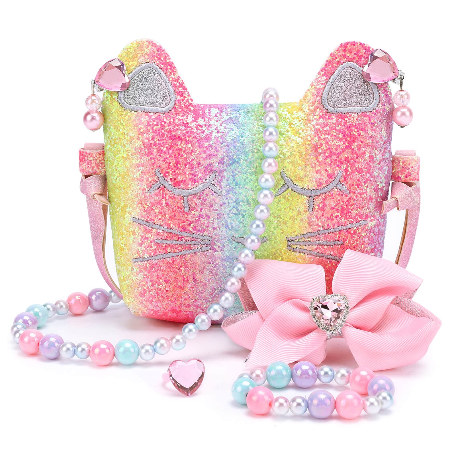 Mibasies purse for little girls with dress-up appeal and glittery finish.