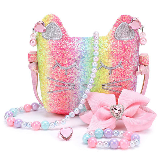Mibasies purse for little girls with dress-up appeal and glittery finish.