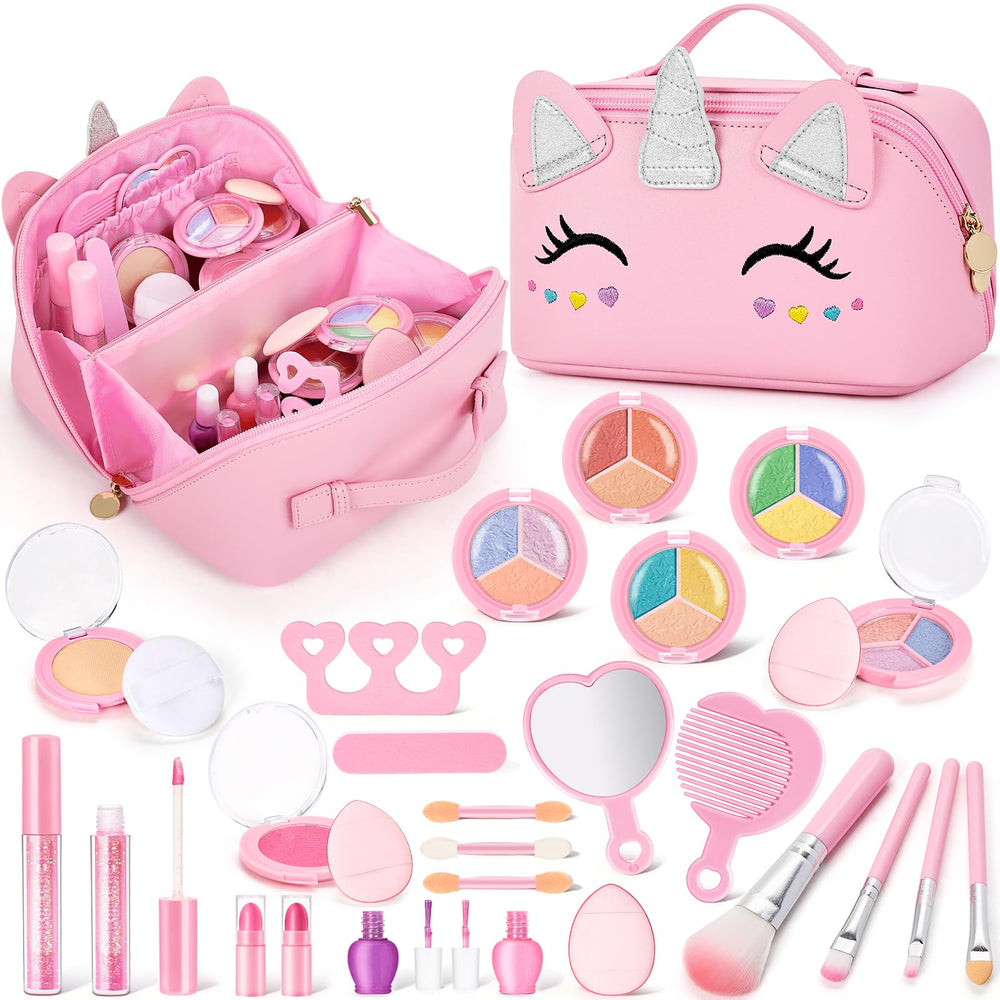 Mibasies unicorn makeup bag for on-the-go play and organized storage.