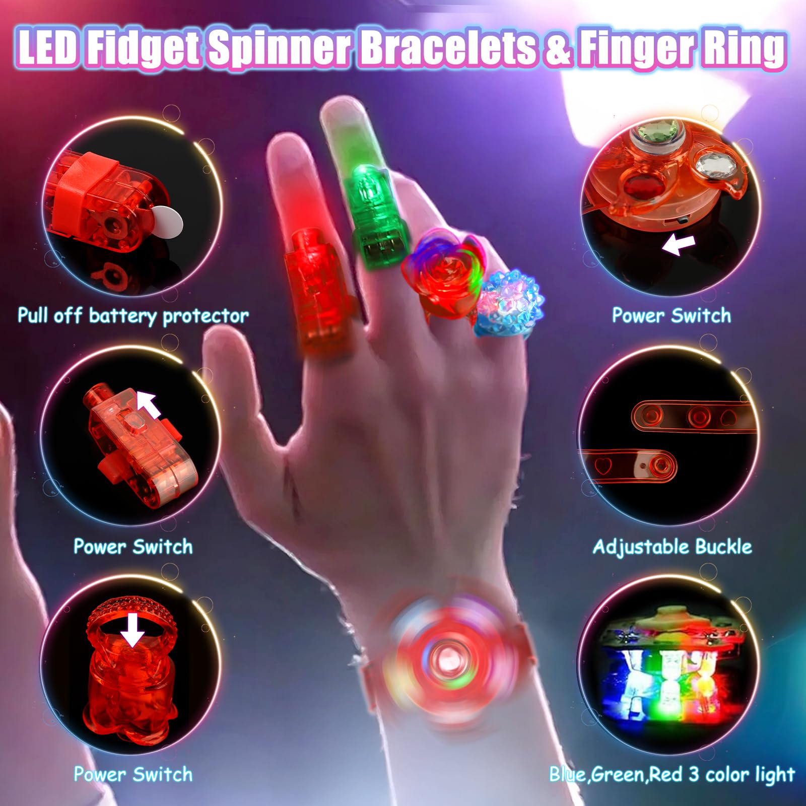 MIBOTE LED finger lights ideal for crafts and glow activities