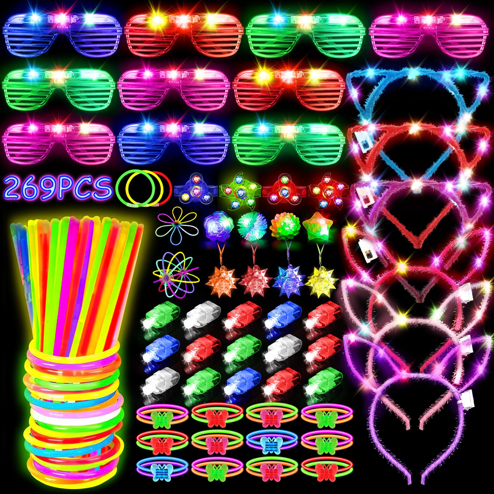 MIBOTE light-up glasses for parties and Halloween celebrations