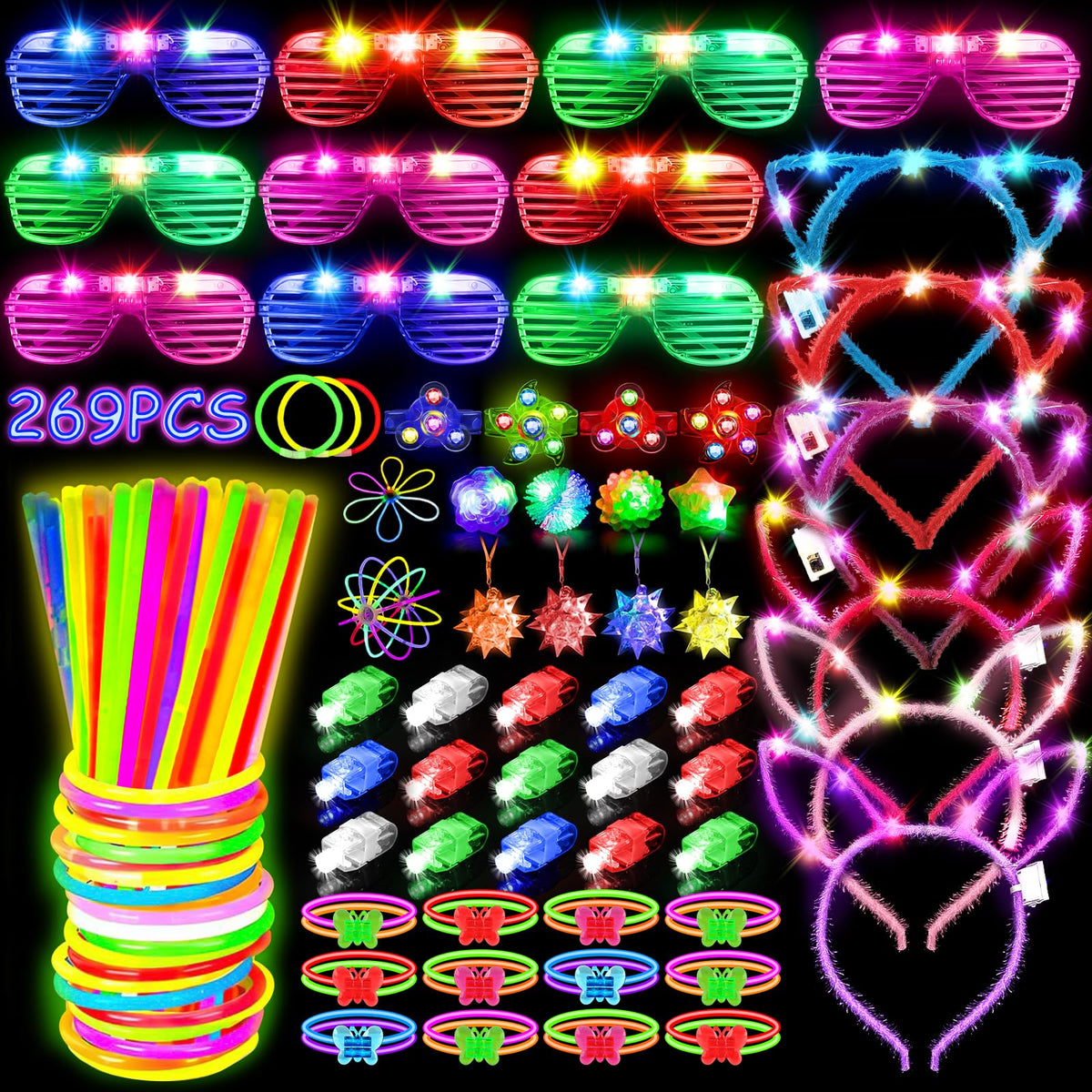 MIBOTE light-up glasses for parties and Halloween celebrations