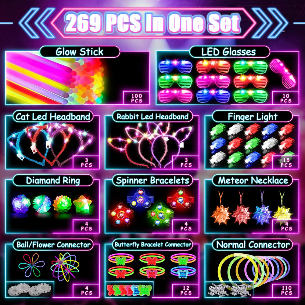 MIBOTE neon glow sticks in vibrant colors for DIY glow jewelry