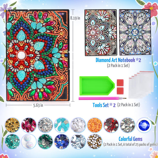 Micaracy mandala diamond art notebook showcases sparkling patterns for imaginative coloring.