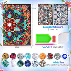 Micaracy mandala diamond art notebook showcases sparkling patterns for imaginative coloring.