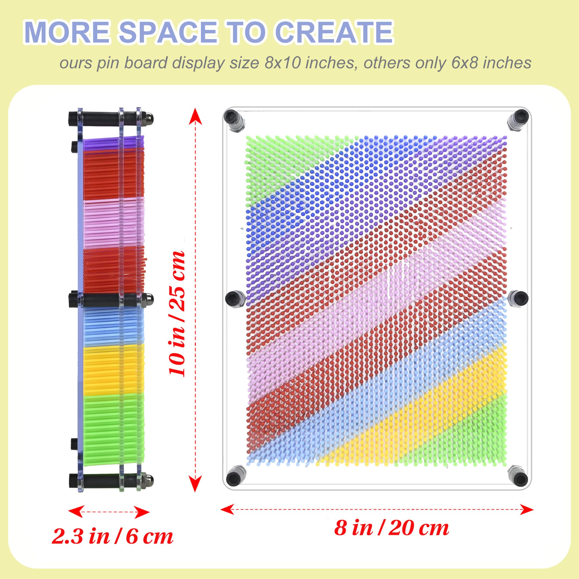 MICKYU large pin art board side view highlighting durable frame and safety