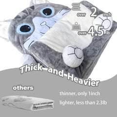 Side view of Micling cat sleeping bag showing pillow fold for travel.