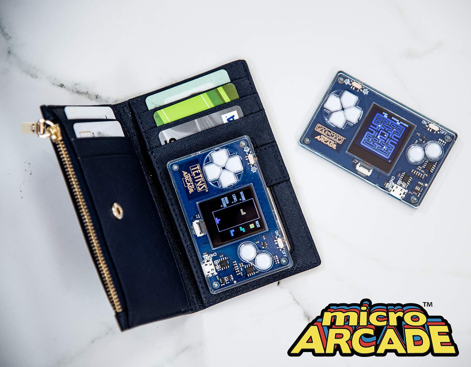 Micro Arcade Pacman Multi pocket demo demonstrates hundreds of levels in a tiny device.